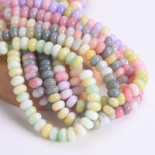 100pcs Mixed Colors Rondelle Shape 8x5mm Opaque Glass Loose Spacer Beads Lot