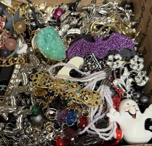 Vintage & Modern Some Signed Costume Jewelry Lot Full Small Priority Box # 11