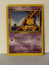 Abra Non Holo 043/102 Base Set NM Pokemon Fast Ship