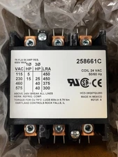MILLER 258661 Contactor Def. Purpose 3 POLE 75 FLA 94A RES COIL 24 VAC 50/60 Hz