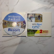 Wii Sports and Wii Sports Resort 2 in 1 Combo Disc Nintendo Wii Tested & Working