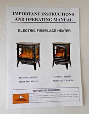 MANUAL FOR R.W.FLAME ELECTRIC 20" FREESTANDING FIREPLACE HEATER,1000W/1500W