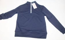NWT Peter Millar Perth Youth Performance Quarter-Zip Navy XS Long Sleeve UPF 50