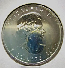 CANADA 2013 QUEEN ELIZABETH II MAPLE LEAF 1 OZ PROOF .9999 SILVER ARGENT COIN
