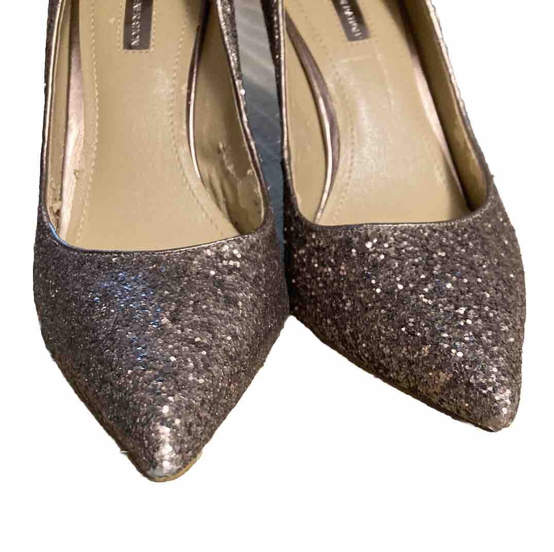 BCBGeneration Glitter Pumps Pointed Toe Purple Gr… - image 6