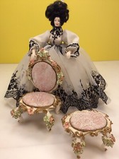 Vintage Spielwaren Chair And Stool Dollhouse Miniature Germany