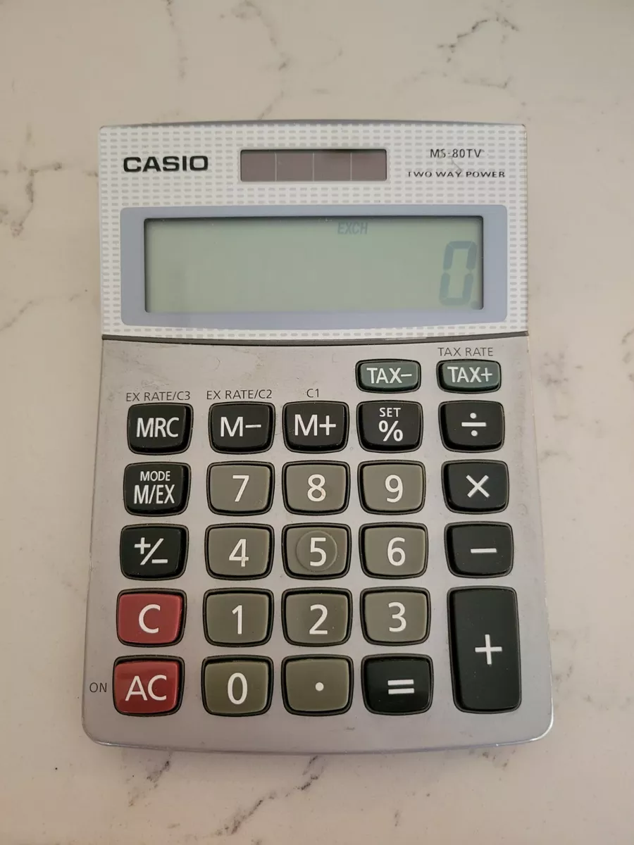 Casio MS 80TV Two Power Desktop Tax Calculator eBay