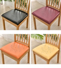 Waterproof PU Leather Seat Covers for Dining Chairs Stretch Chair Slipcovers