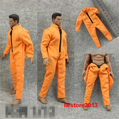 1:12 Prison Uniform Bodysuit Clothes For 6inch Male SHF Action Figure Body Toys - Picture 3 of 6