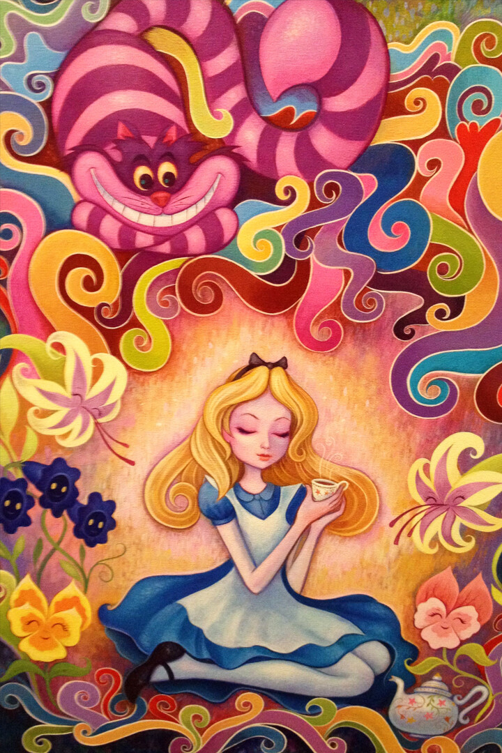 Alice Adventures in Wonderland Cheshire Cat Art Wall Room Poster