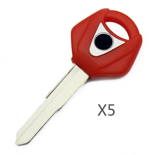 Red Blank Key Uncut Blade For Yamaha XVS650 XV1900 BT1100 MT03 MT01 - Picture 1 of 3