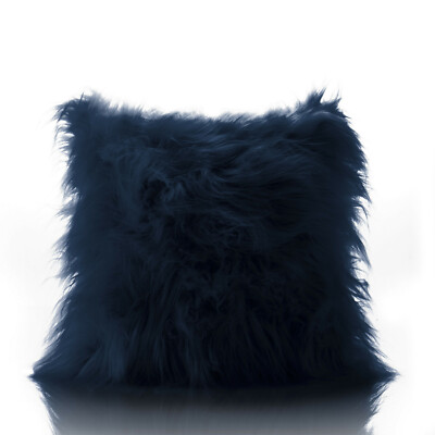 navy fur pillow