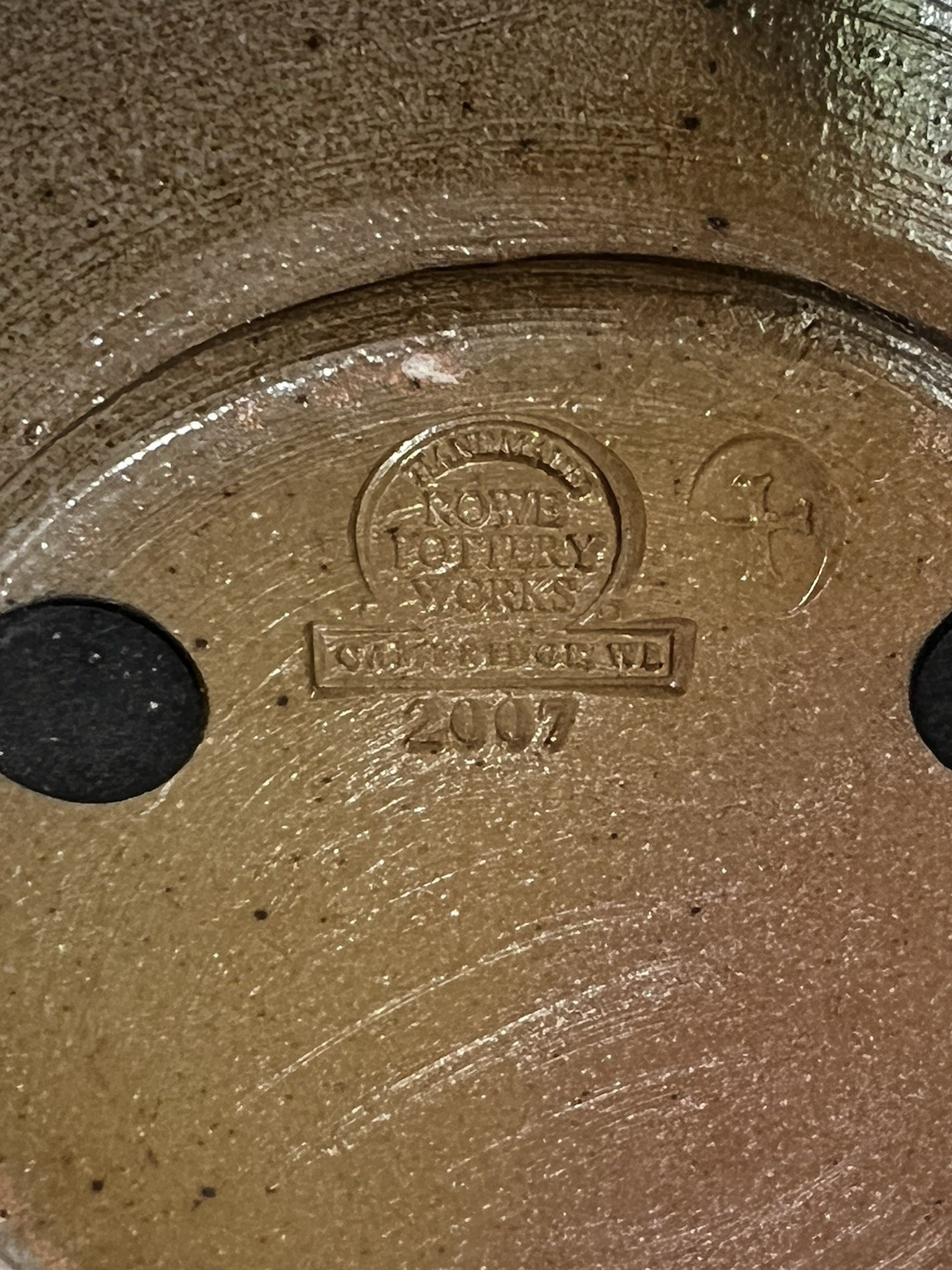 Rowe Pottery Works Spoon Rest Stoneware Cambridge Wisconsin