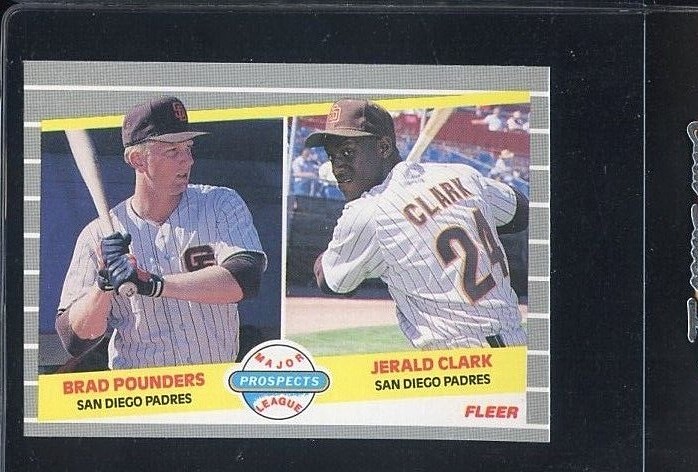 1989 FLEER GLOSSY #642 JERALD CLARK BRAD POUNDERS ROOKIE RC SAN DIEGO PADRES