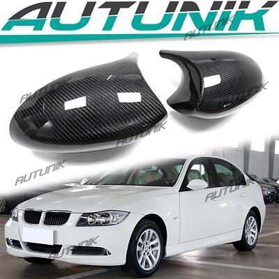 Real Carbon Fiber M Style Mirror Caps Fit BMW E90 E92 E93 E82 E88 Pre-LCI