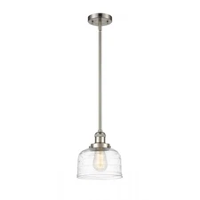 Innovations FR Bell 12" 1-Lt Mini Pendant, SN/Deco-L-201S G713 - 201S-SN-G713-L