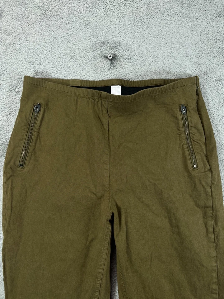 Calça MarlaWynne Feminina 8 Tornozelo Verde Exército Cintura Elástica Cônica Cintura Média 28X28 - Imagem 2 de 4
