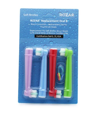 ROZAR Kids Compatible Toothbrush Oral b Electronic Child Softer Brush Heads 4 Oralb UK