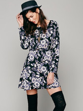 Free People Parker Floral Dress INK COMBO Sz 2