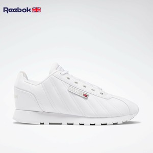 all white leather running shoes