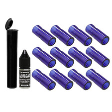 100 puntas de vidrio - 12 mm - azul - cigarrillos, cigarros, con pegamento rodante GlueGar 10 ml