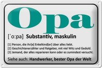 Blechschild Spruch 30X20 Cm Opa Handwerker Bester Opa Welt Deko Schild Tin Sign