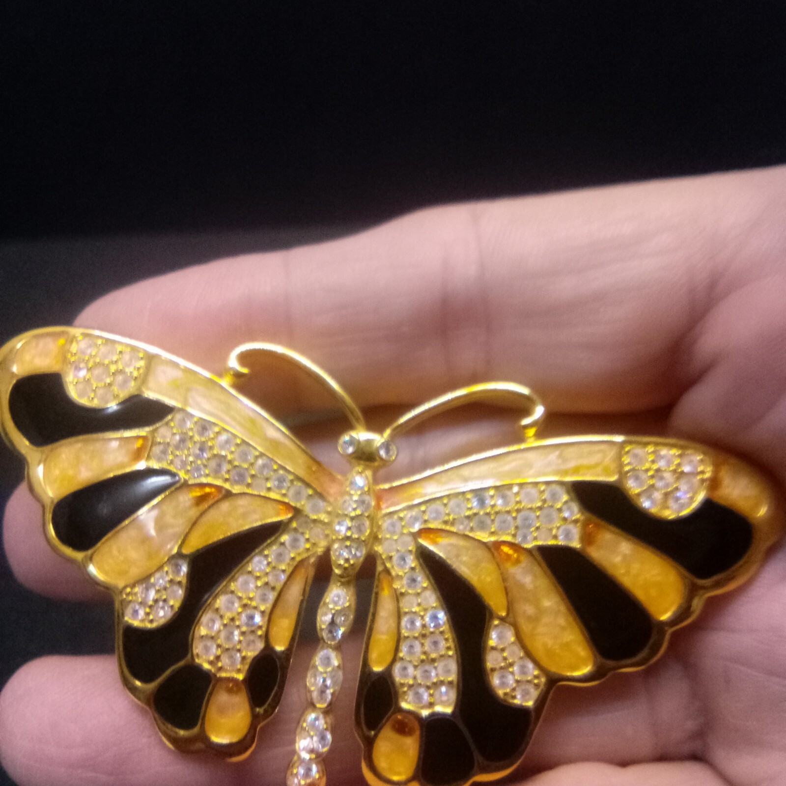 Vintage Kenneth Jay Lane Butterfly Brooch/Pin Gol… - image 2