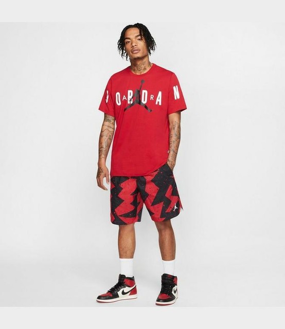 jordan shorts red and black