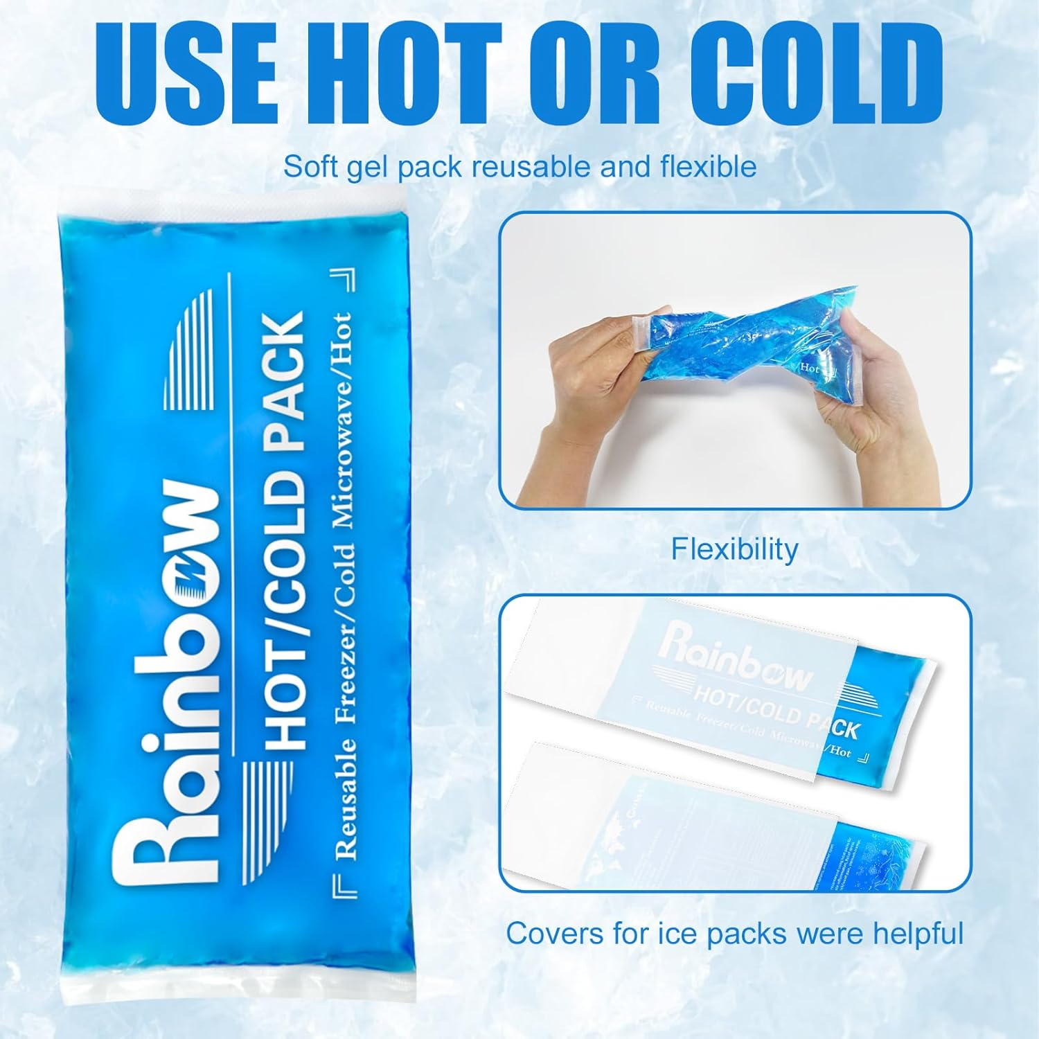Soft Ice Packs Reusable Gel Pack 2 Hot and Cold Gel Ice Packs for ...