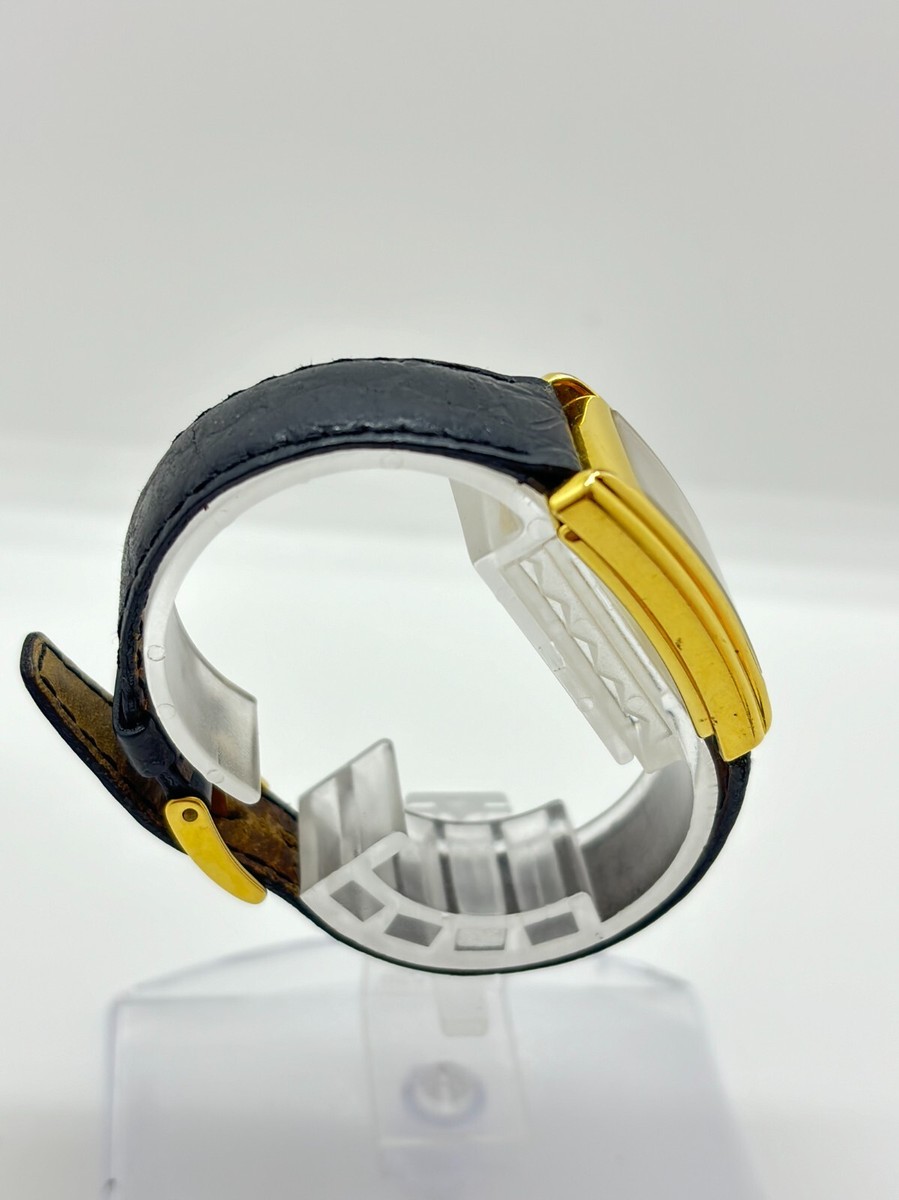 Exc+5] GUCCI 2600L Vintage Watch Swiss Quartz Gold Navy Blue Used