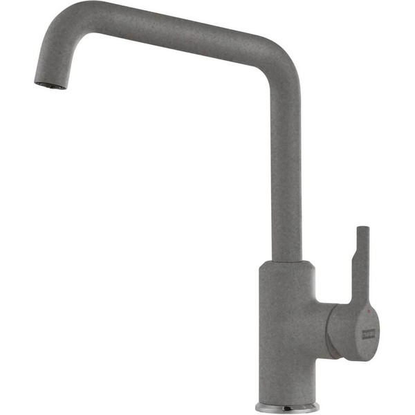 Franke Messing Hochdruck Armatur, Wasserhahn Urban U Festauslauf Steingrau Seite-image