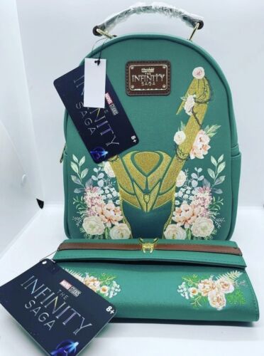 Loungefly Marvel Loki Floral Embroidered Mini Backpack & Wallet NWT | eBay