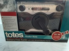 Weather Works Emergency Battery Free Radio AM/FM  Weather Bands Totes New