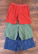 Lot 3 Pairs Of Men’s Lululemon Athletic Shorts Sz L Blue, Green, Orange