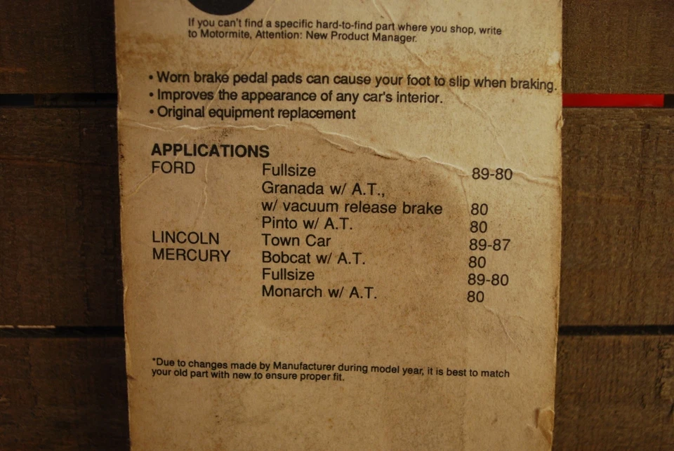 Ford Mercury Granada Pinto Bobcat Town Car 1980-89 goma pastillas de freno ayuda 13921 Foto 2 de 2