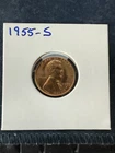 1955 S Lincoln Wheat Cent Uncirculated Choice to Gem Red Penny Copper Coin