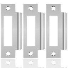 4-7/8" Door Strike Plate, Universal Door Strike Plate with Brushed Zinc Finis...