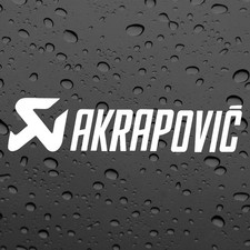 AKRAPOVIC X2 PAIR STICKERS WHITE GRAPHICS DECAL STICKER OFFROAD MOTOCROSS ENDURO