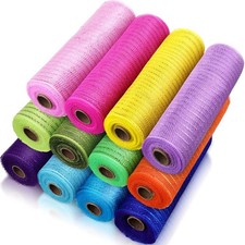12 Rolls Easter Deco Mesh Ribbon for Wreath Making 6 Inch x 30 Feet Each Roll...