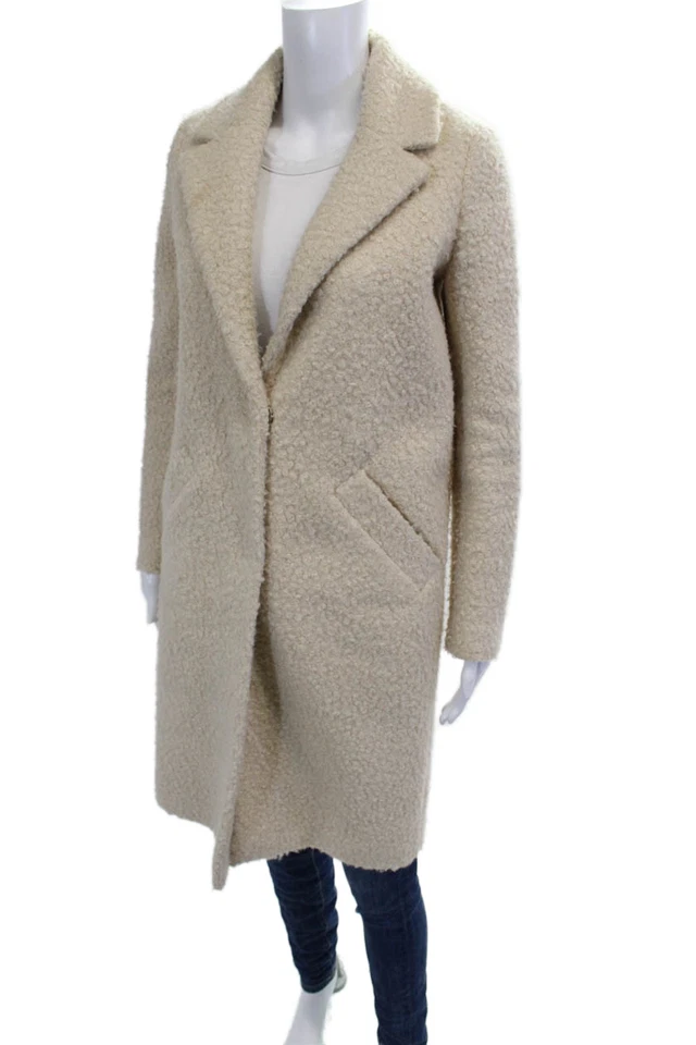 Abrigo River Island Mujer Beige Cuello Manga Larga Poliéster Talla 6 Foto 3 de 4