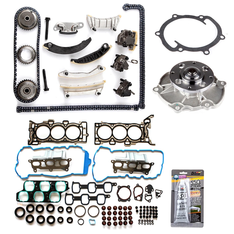 Para 2010-2014 Cadillac CTS 3.0L conjunto de junta de cabeça kit de corrente de distribuição bomba de água - Imagem 2 de 4