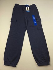 GAP Kids Cargo Jogger Pants Navy Fleece Lined Elastic Waist- Size LARGE 14-16