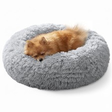 Small Dog  Cat Beds for Indoor Cats - 20 inches Calming Donut Dog Bed for Ki...