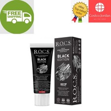 1 Pack X R.O.C.S Whitening Black Edition 74g Toothpaste With Natural Charcoal