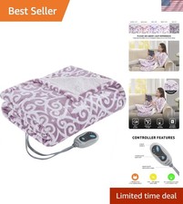 Ultra Soft Sherpa Heated Poncho Wrap - 3 Heat Settings  Auto Shutoff, 50" x 64"