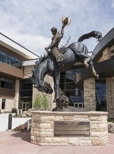 Laramie Wyoming University of Wyoming Wyoming Cowboy Statue 2015 Chris Navarro