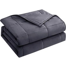 Weighted Blanket for Adults 15 lbs, 48" x 72", Grey Cooling Heavy Blanket for