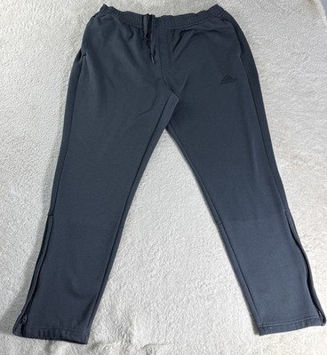 Adidas Mens Gray Fleece Tapered Leg Jogger Pants Ankle Zip Size XL NWT (267)