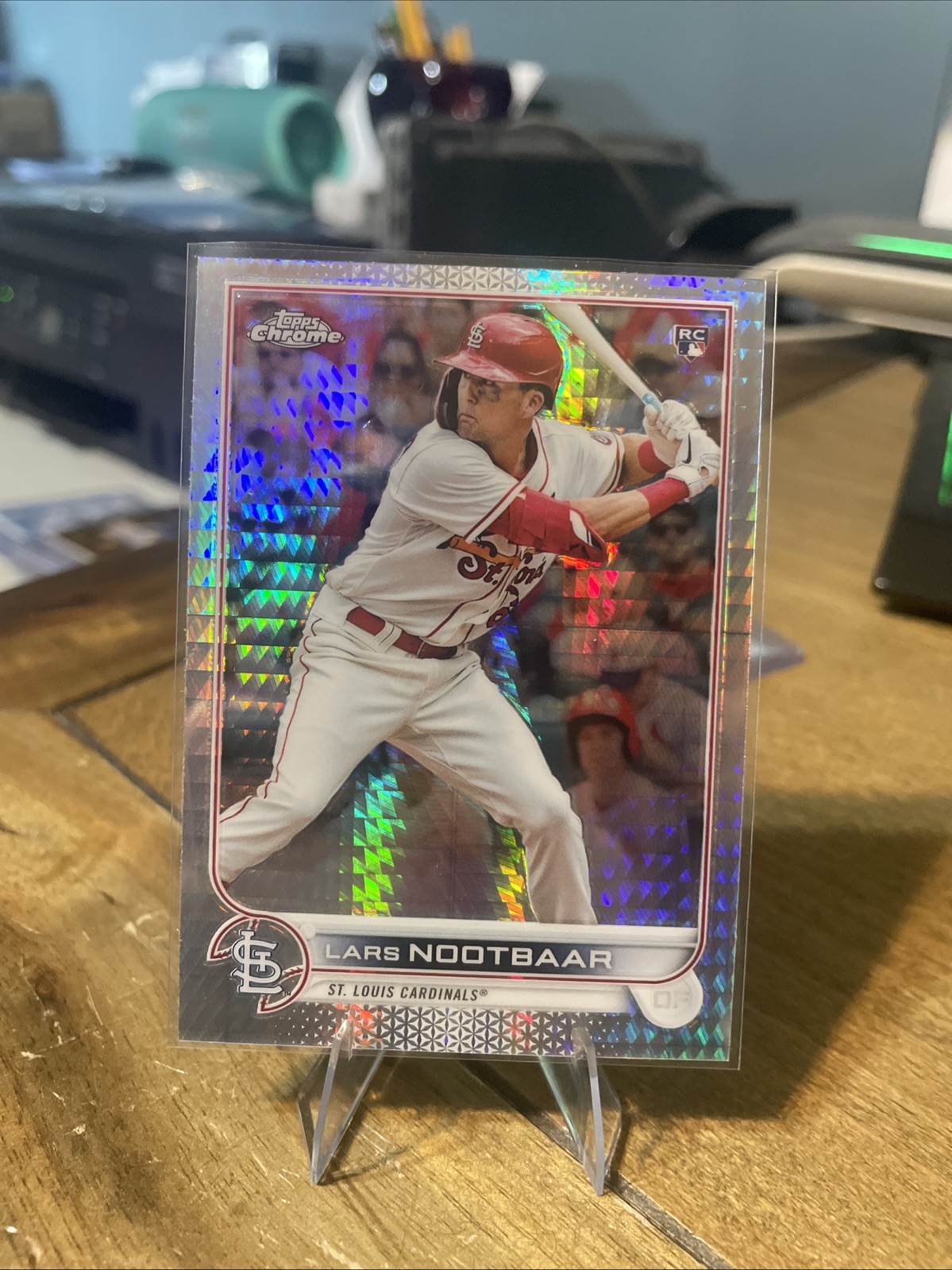 2022 Topps Chrome Lars Nootbaar RC Prism Refractor Rookie #19 Cardinals