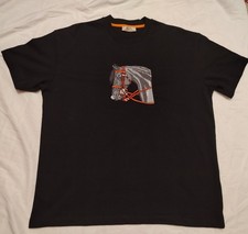 Hermes men's black cotton t-shirt - horse head embroidery - size XL - excellent